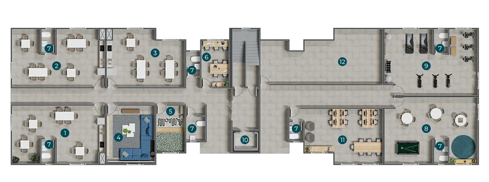 Planta baixa da área de lazer