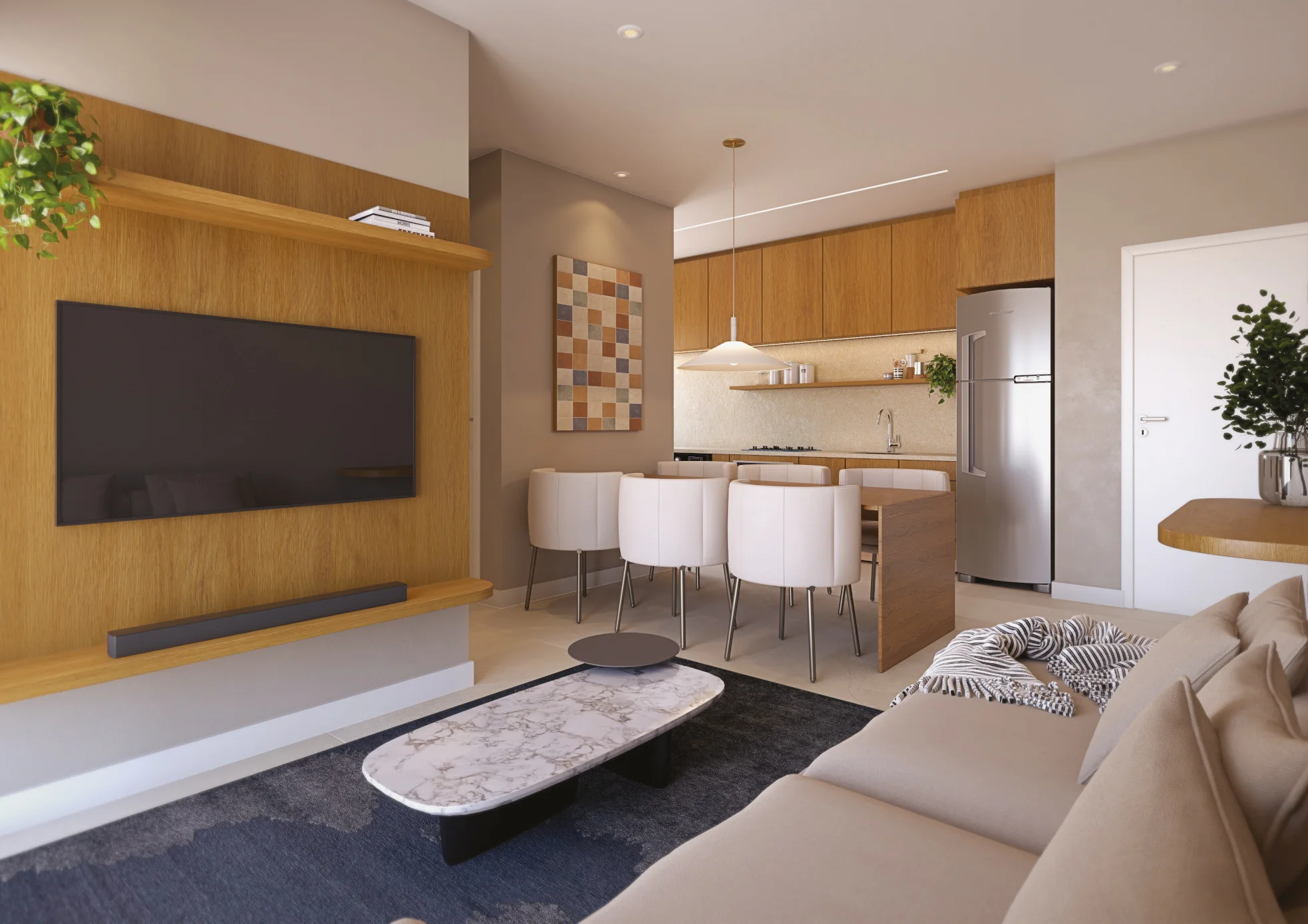 Interior do apartamento, sala de estar moderna